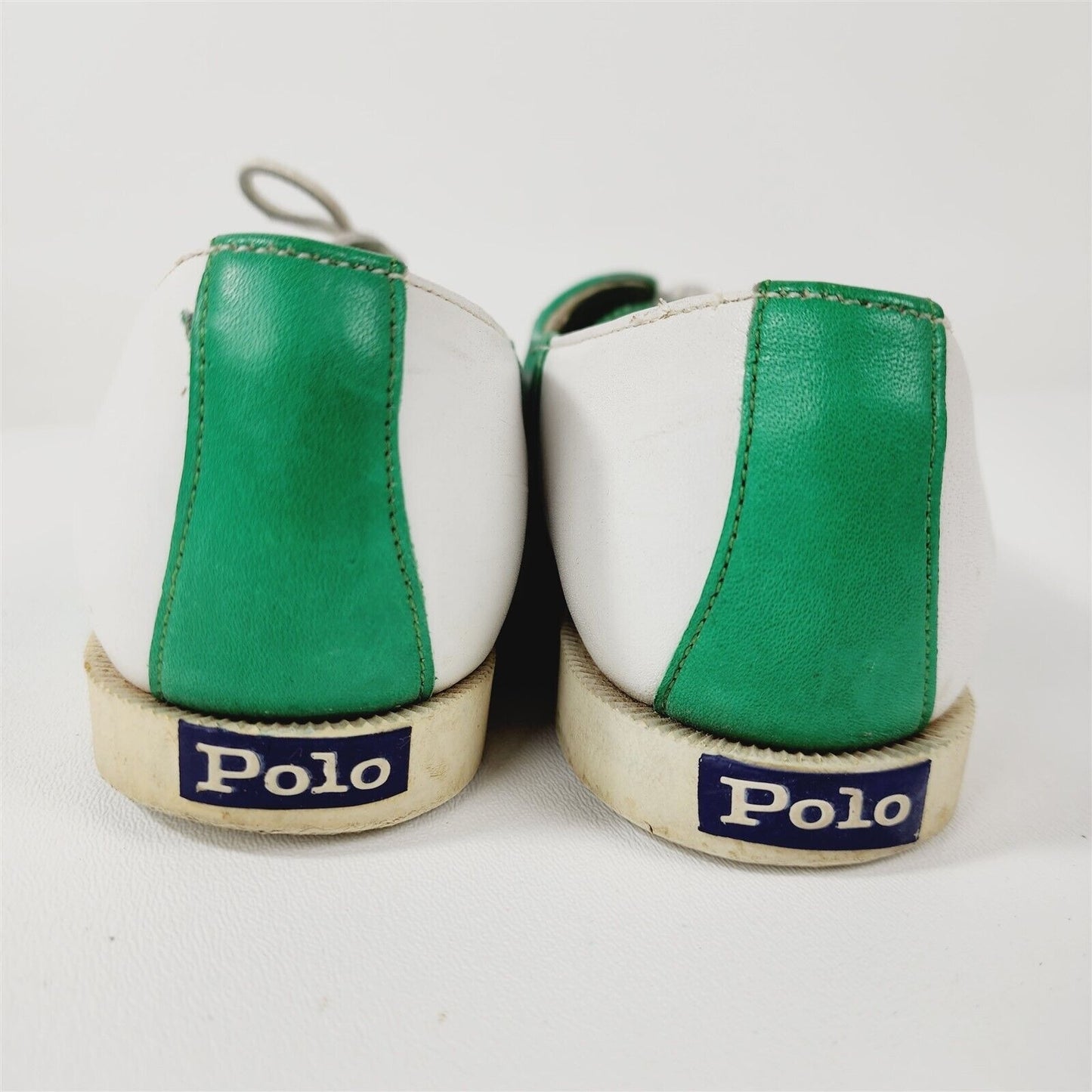 Vintage 1980's Polo by Ralph Lauren Green White Saddle Shoes Size 7.5 B