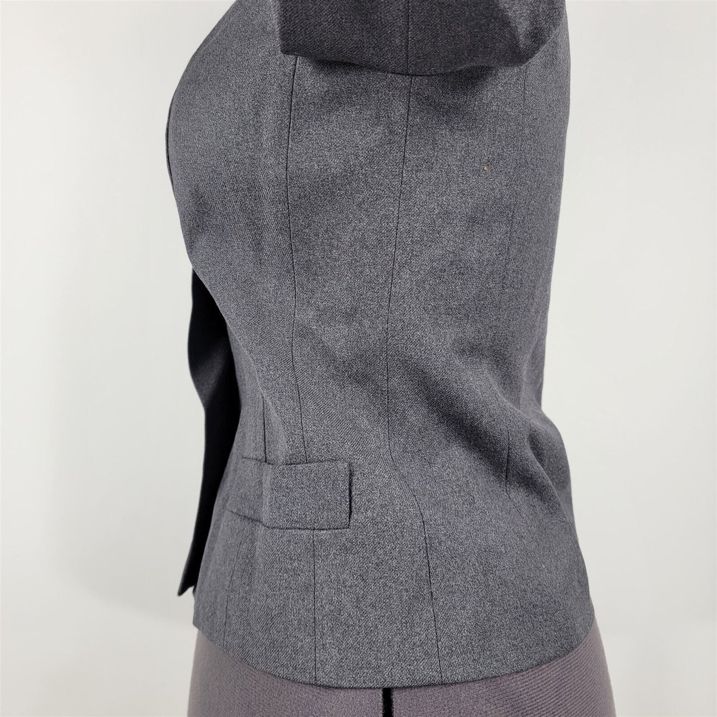 Vintage 1960s Koupy Gray Button Front Velvet Collar Jacket England Womens S/M