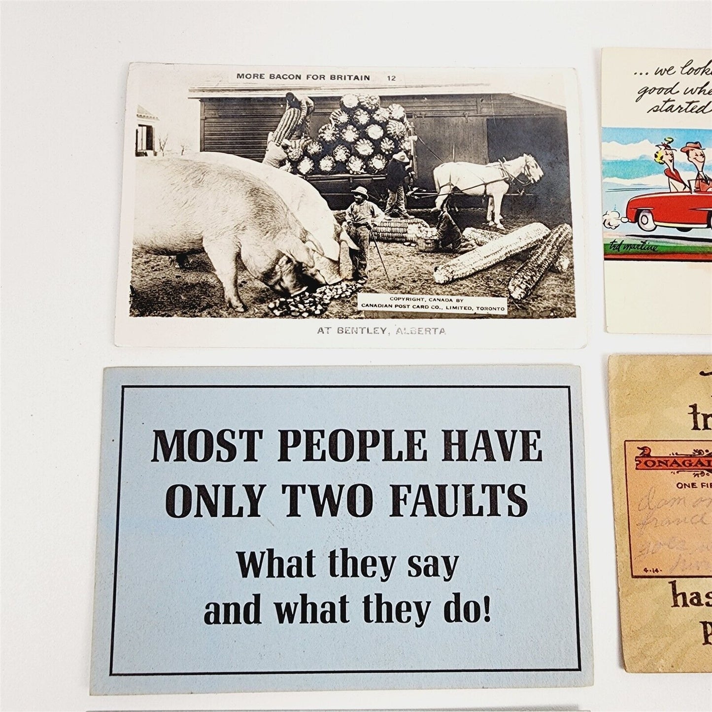 9 Vintage Humor Funny Postcards 1940s-70s Booze Bacon Sayings Quips