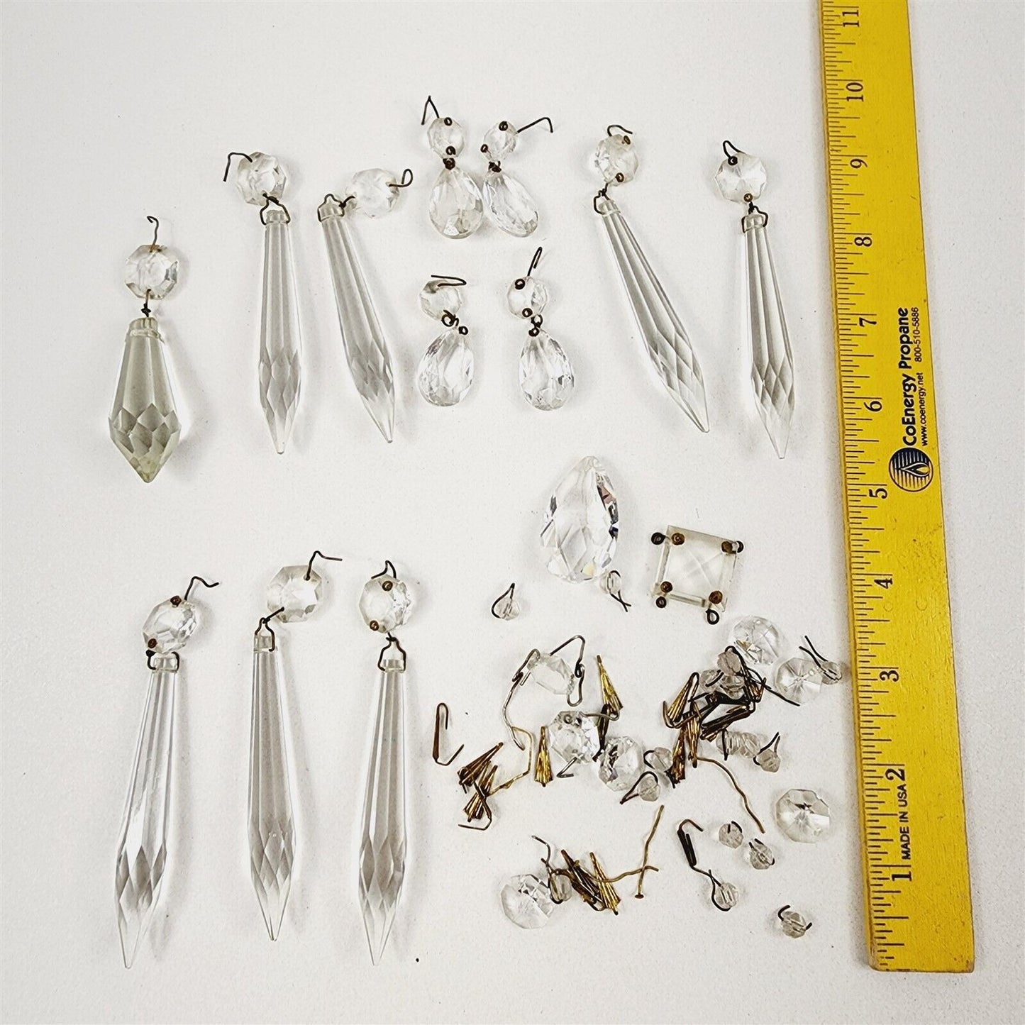 50 Pcs Vintage Chandelier Lamp Replacement Parts Crystal Prism Icicle Teardrops