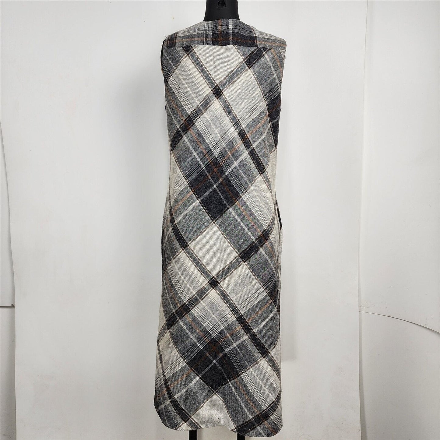 Vintage Joyce Ewing Bradley Motherhood Maternity Gray Plaid Sleeveless Dress