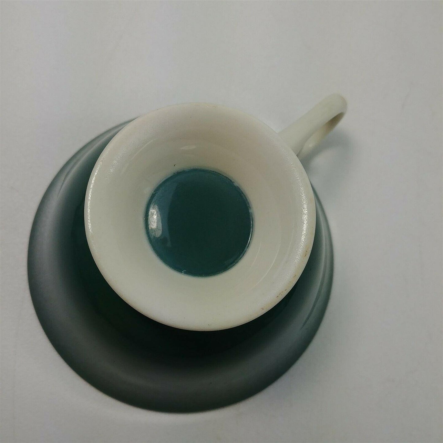 Flintridge Sylvan Teal Green & White Set of 5 Teacups Tea Cups