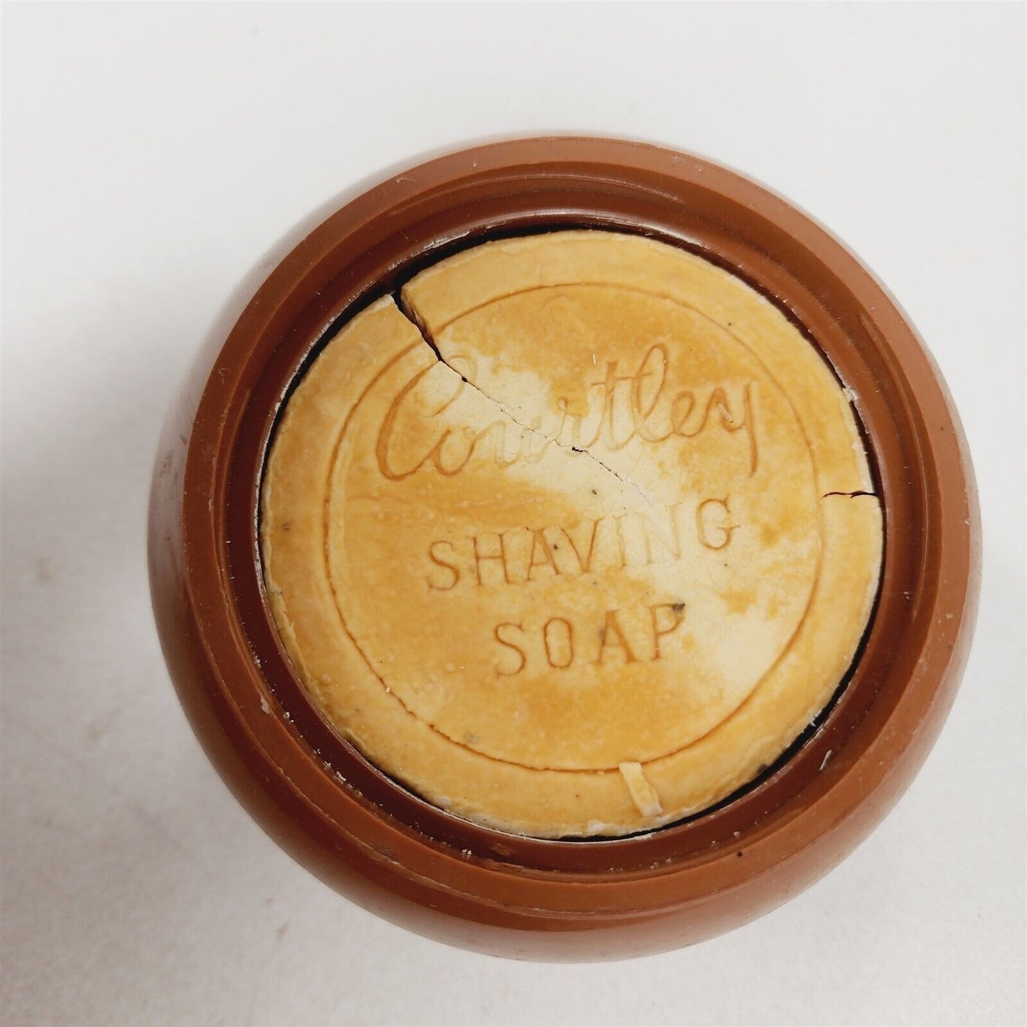 Vintage Courtley 3 Piece Mens Set Brown Cologne After Shave Powder Shaving Soap