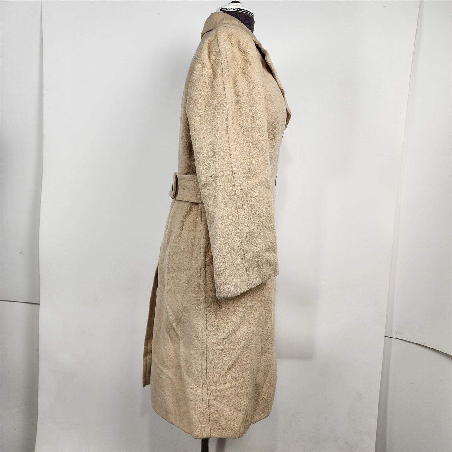 Vintage 1970s Warren of Stafford Cream Double Breasted Wool Peacoat