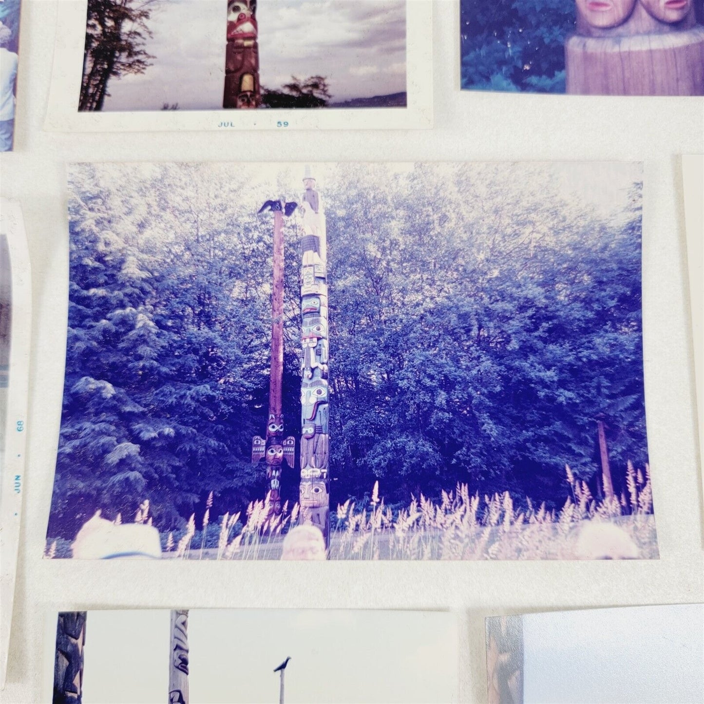 9 Vintage Photos Totem Poles Native American Tourism 1950s-80s Photography Lot