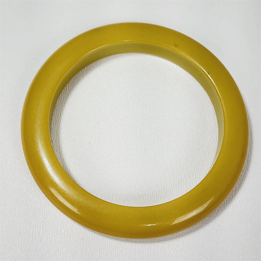 Vintage Yellow / Green Bakelite Bangle Bracelet 3/8"