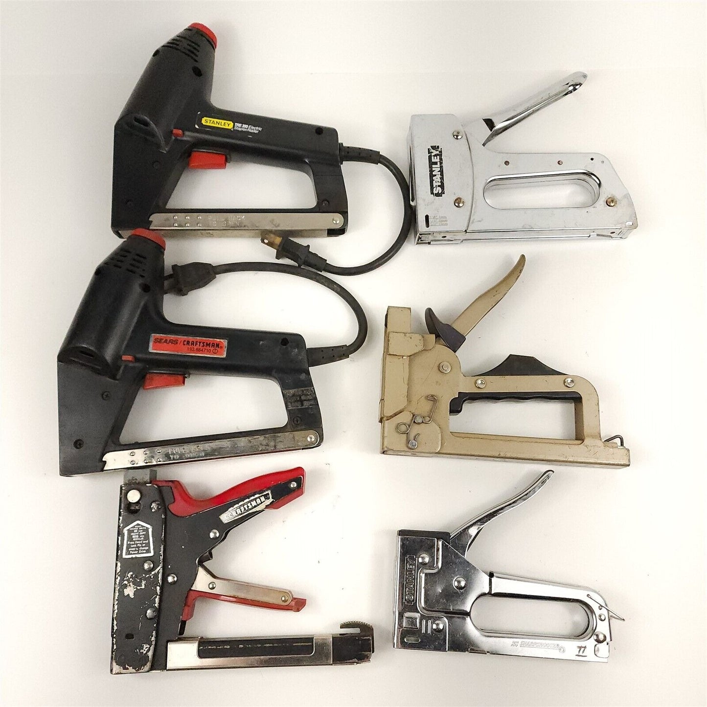 6 Staplers Staple Guns Stanley Craftsman