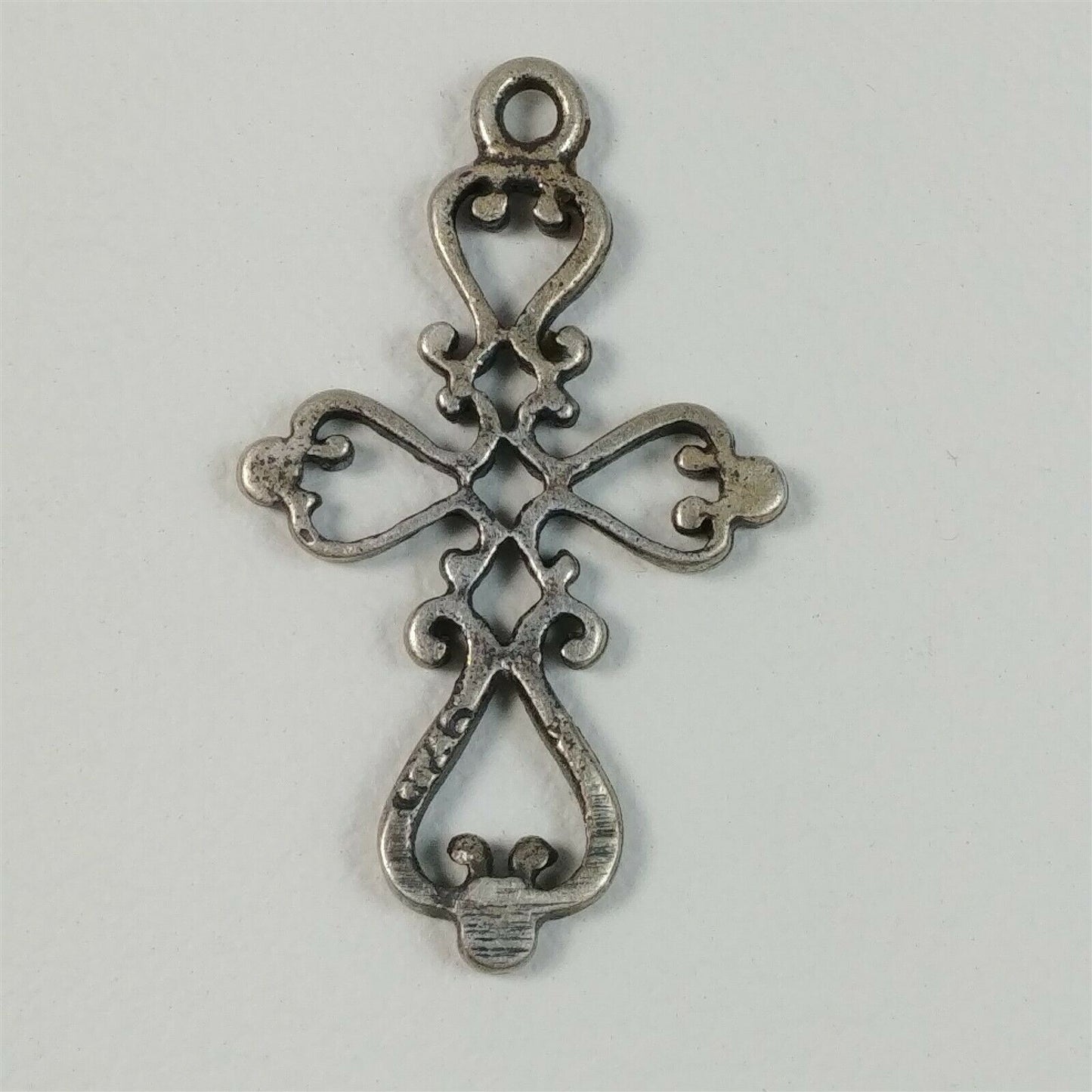 925 Sterling Silver Cross Religious Pendant Charm Celtic Swirl Scroll 1"