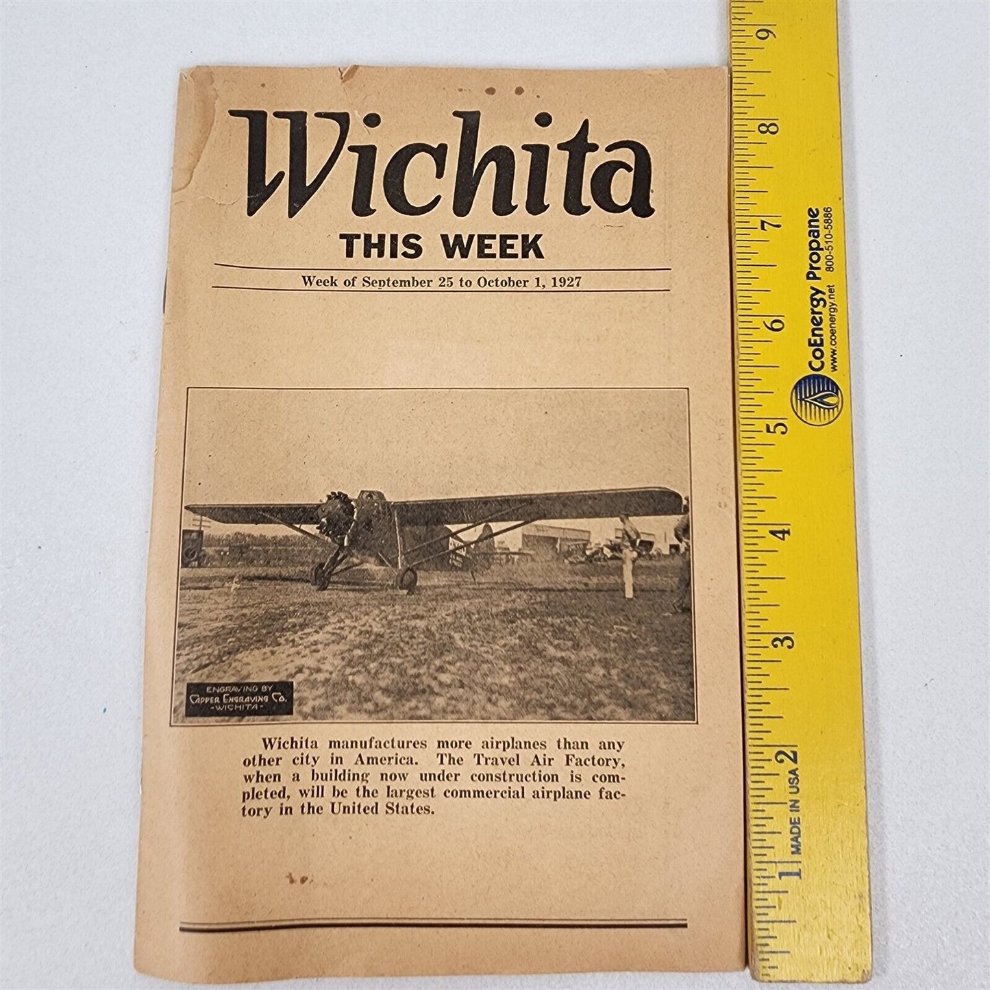 Wichita This Week Sept 25 - Oct 1, 1927 Travel Air Factory Airplanes Local Info