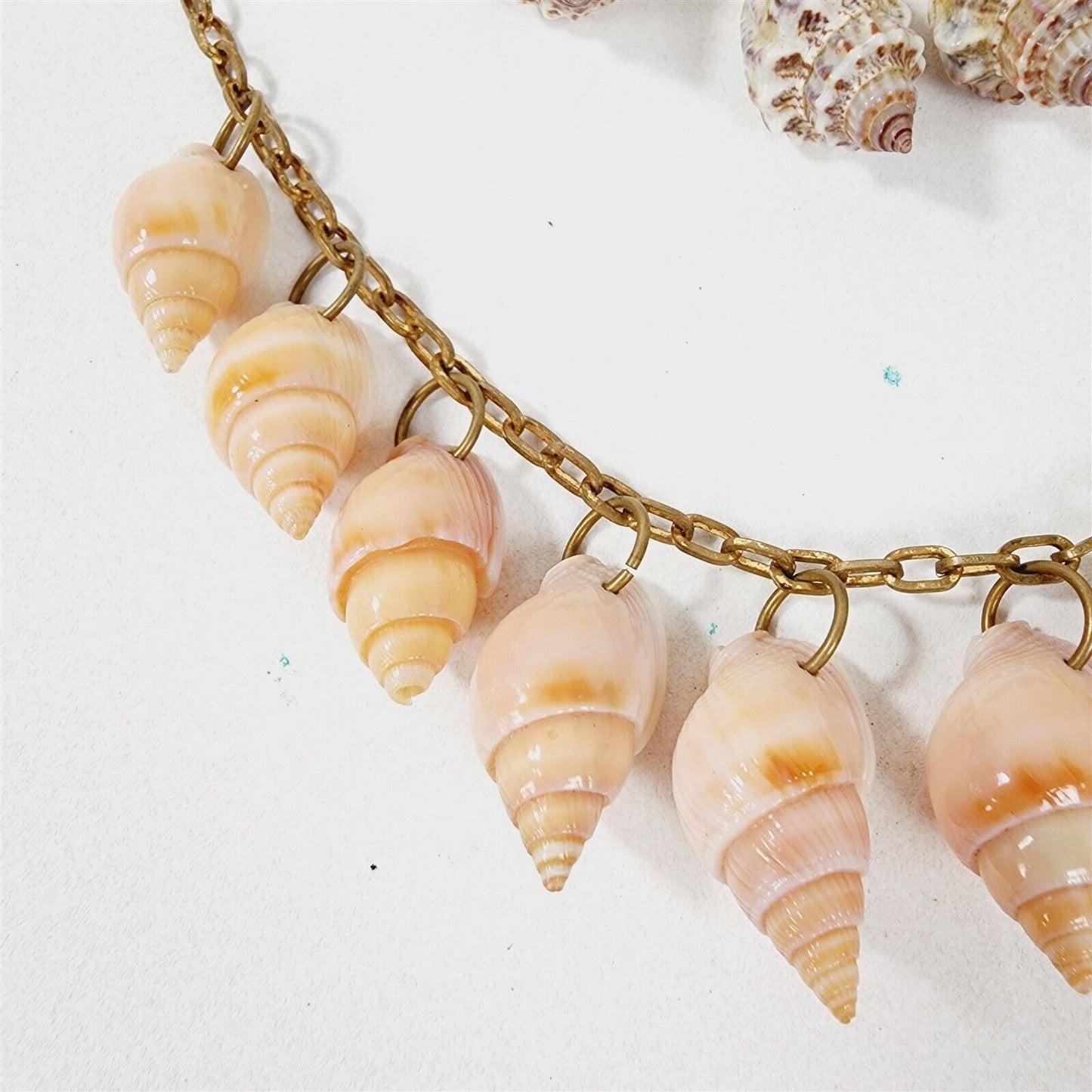 2 Vintage Sea Shell Small Conch Nautical Necklaces - Need New Clasps