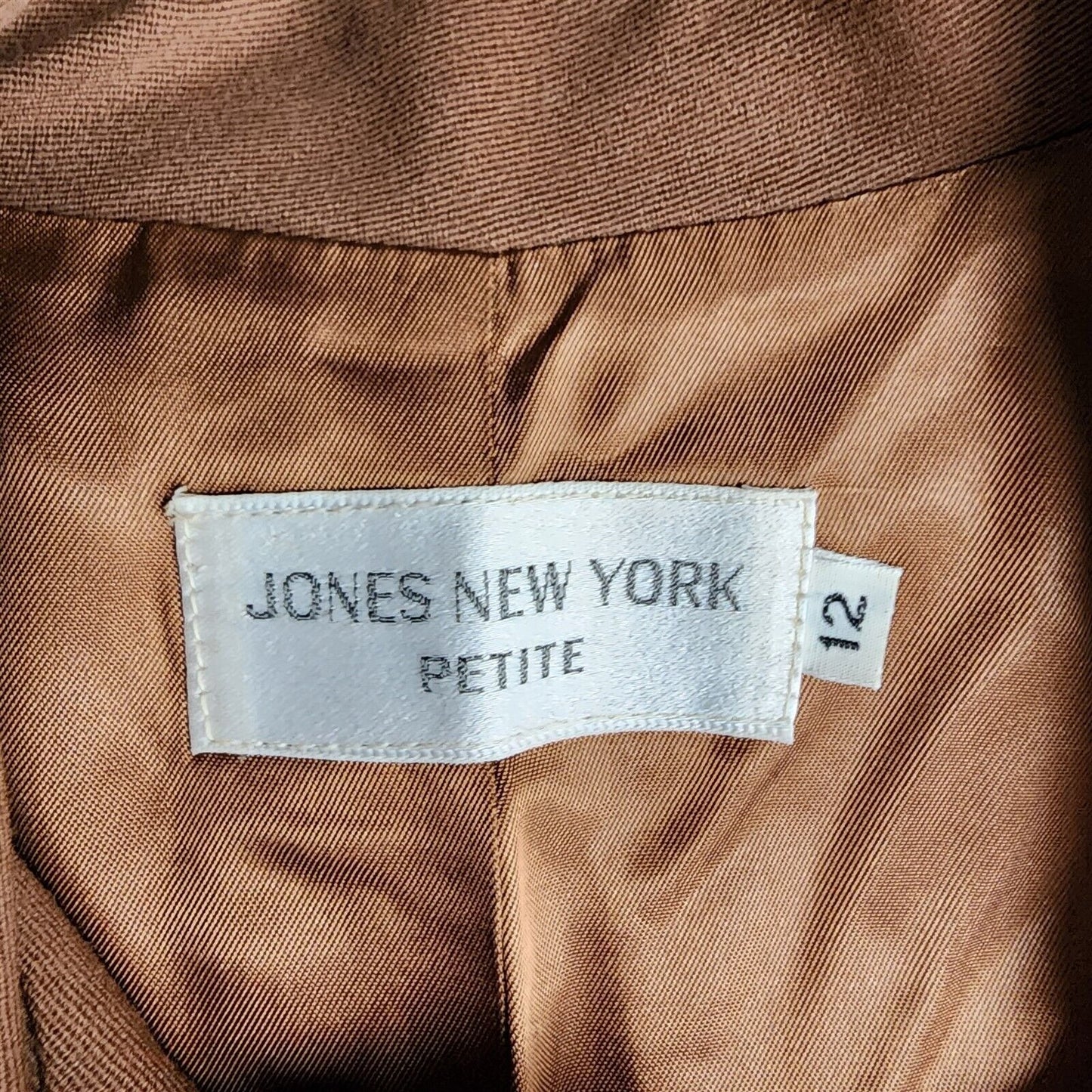 Vintage 1970s Jones New York Petite Brown 2 Pc Jacket & Skirt Suit Set