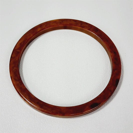 Vintage Brown Rootbeer Marbled Swirl Bakelite Bangle Bracelet 3/16"