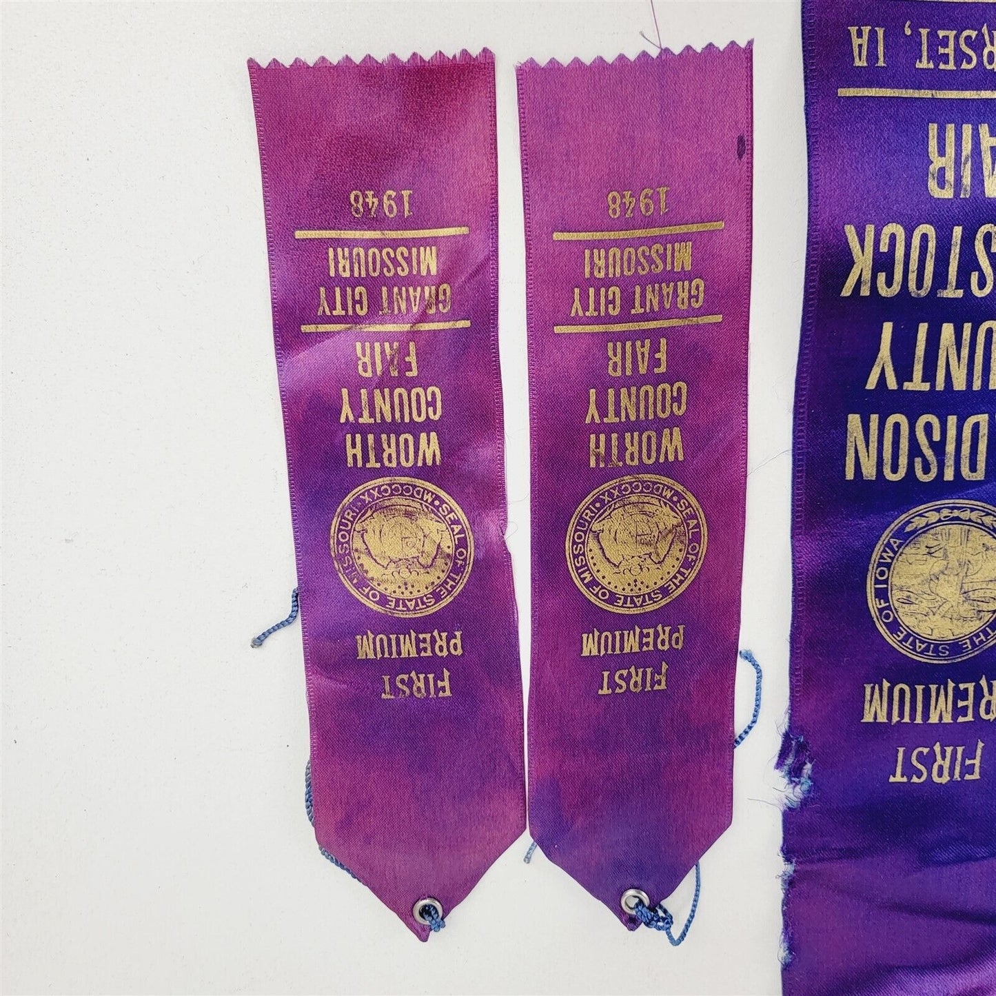 8 Vintage Waterloo Iowa Indiana Palomino Horse Parade Award Ribbons 1946-1950