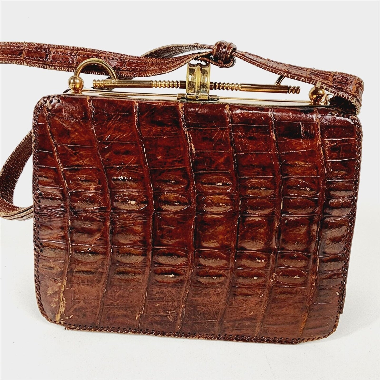 Vintage Alligator Leather Purse Handbag Taxidermy Arm