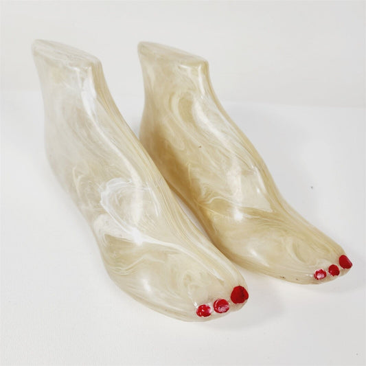 1 Pair of Vintage Plastic Universal Form Corp Foot Display Mannequin Feet 9"
