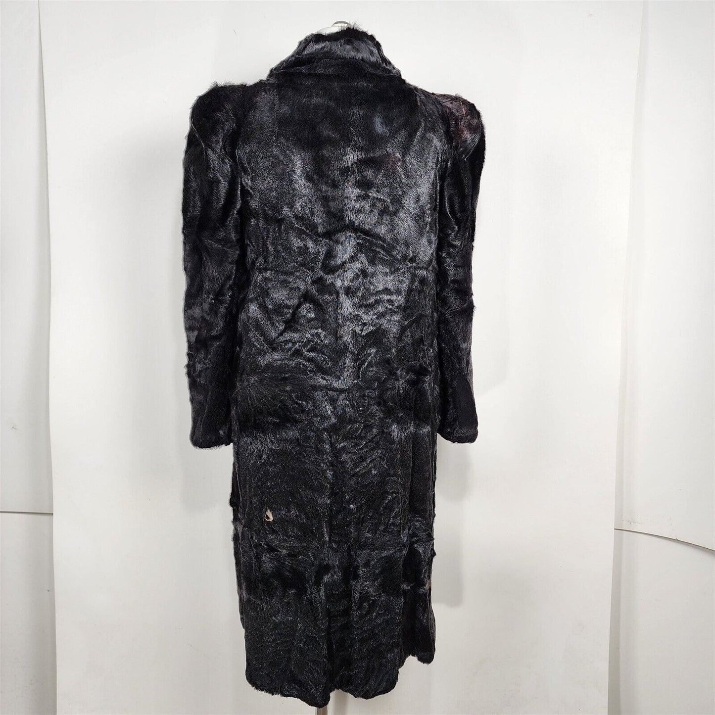 Antique The Crescent Spokane Black Fur Hide Coat Womens M/L